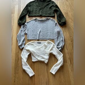 SHEIN BUNDLE OF 3 CROPPED SWEATERS (S)